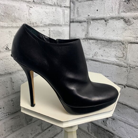 Dior Black Leather Bootie Platform Stiletto Ankle Short Boots - Picture 6 of 14
